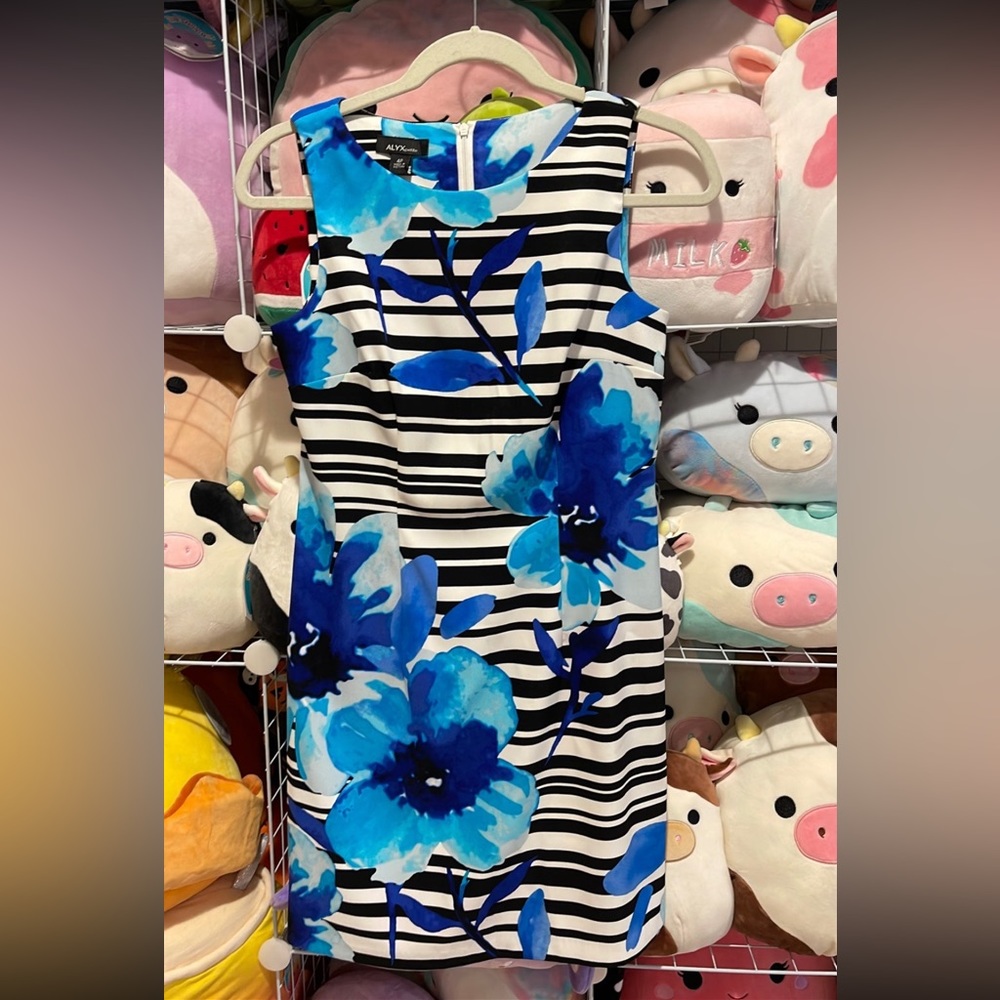 Blue & Black stripe dress